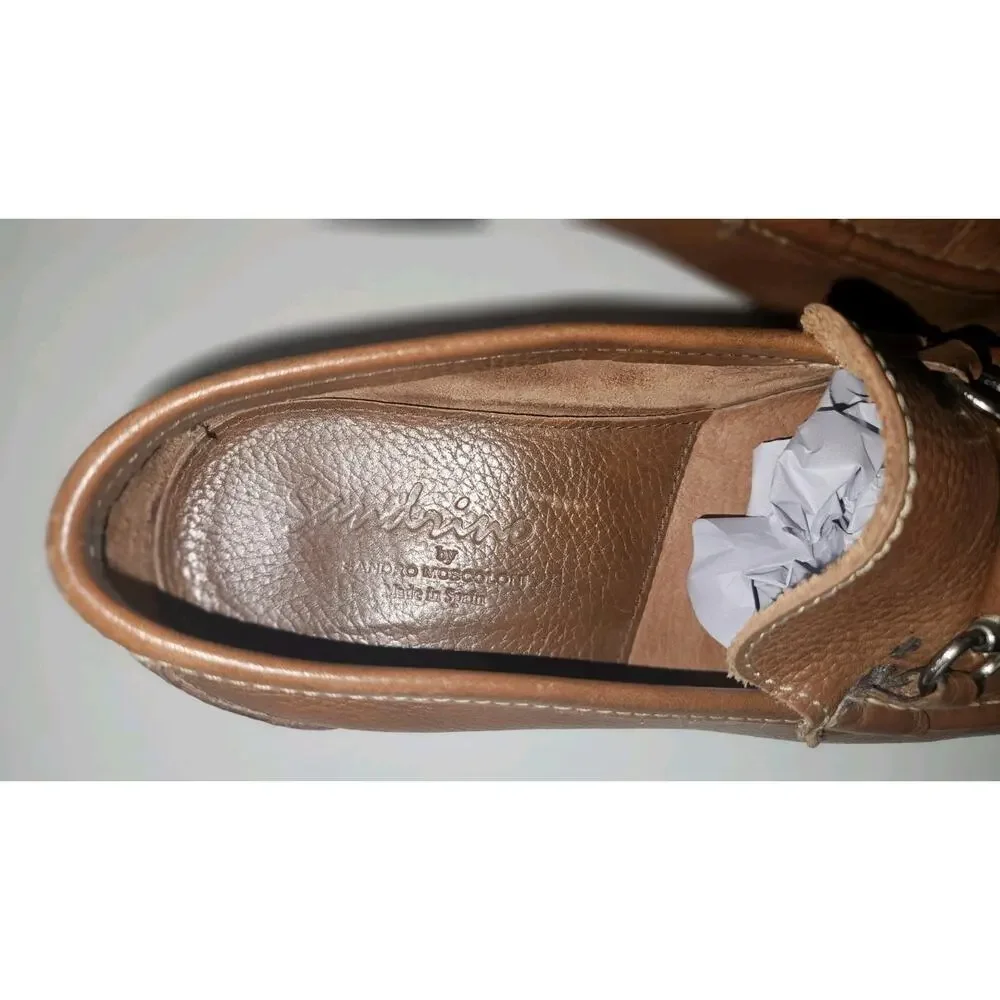 Men's Sandro Moscoloni Sandrino Pebbled Leather Loafers Size 10D Brown Spain